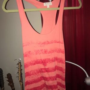 Coral Striped Racerback Tank-Nollie
